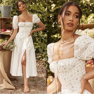 House of CB Tallulah Puff Sleeve Floral Dress